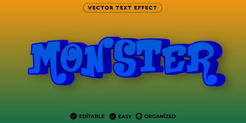 Monster Text Effect,Fully Editable Font Text Effect