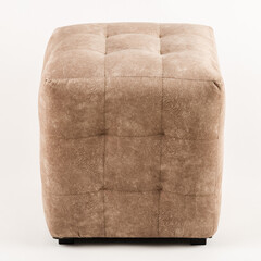 Soft brown pouf on a white background.