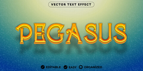 Obraz premium Pegasus Text Effect,Fully Editable Font Text Effect