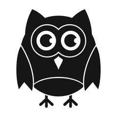 Wise owl black simple silhouette vector icon
