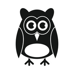 funny owl black simple silhouette vector icon