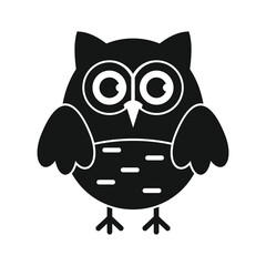 Emblem owl black simple silhouette vector icon