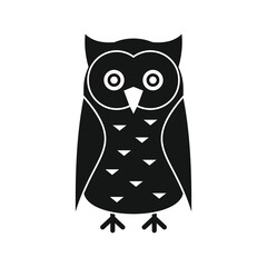 Tattoo owl black simple silhouette vector icon