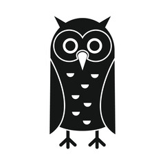 Wise expert owl black simple silhouette vector icon