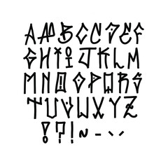 street letters alphabet. Hand-drawn graffiti style. Vector.