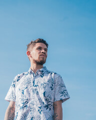 portrait of a man viewing the sky