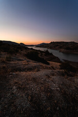 Pantano con puesta de Sol.