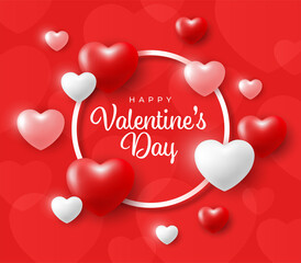 Love background with hearts in vector.