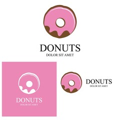 Donuts illustration logo vector template