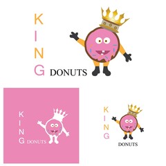 Donuts illustration logo vector template