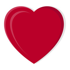 A heart, a symbol of love and Valentine's Day. A flat red icon is isolated on a white background. Vector illustration.