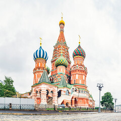 Fototapeta na wymiar The Cathedral of Vasily the Blessed in Moscow, Russia on Red Square