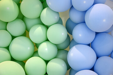 blue and green balloons