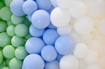 blue and white balloons