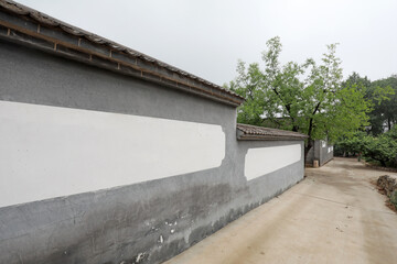 Rural white walls, architectural landscape, North China
