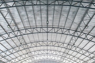 Steel roof sheet structure for outdoor parking lot pattern and background