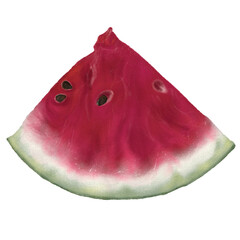 Realistic watermelon procreate illustration isolated on white background. Food, recipe and cook book clipart. Menu, cafe and  restaurant graphic.  