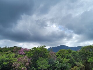 clouds over the mountains