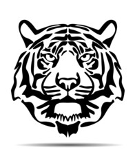 Tiger Head and Logo Icon. Vector Illustration.