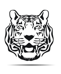 Tiger Head and Logo Icon. Vector Illustration.