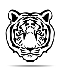 Tiger Head and Logo Icon. Vector Illustration.