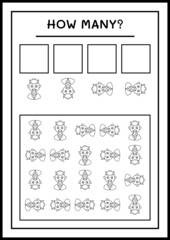 How many Devil, game for children. Vector illustration, printable worksheet