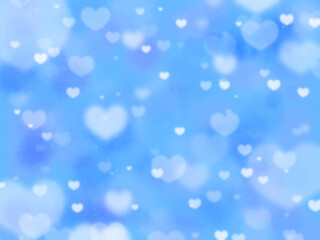 ブルーベースにハートボケの幻想的な背景
