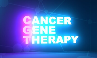 Naklejka na ściany i meble CGR - Cancer Gene Therapy acronym. Neon shine text. 3D Render