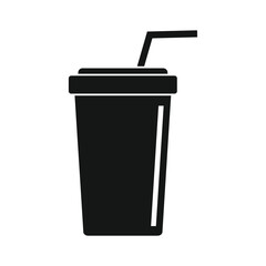 Vector drink black simple icon isolated on white