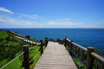 a fascinating seaside walkway and seascape