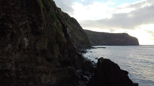 cliffs of mosteiros beach in azores