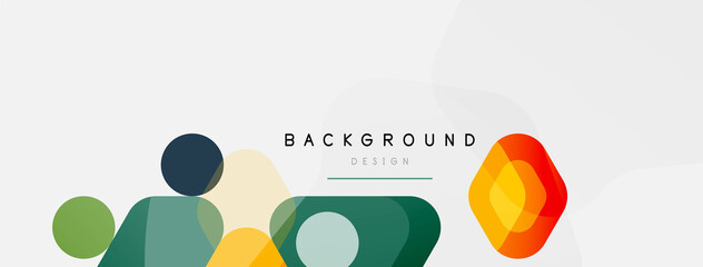 Abstract round geometric shapes and circles background. Trendy techno business template for wallpaper, banner, background or landing