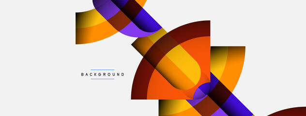 Geometric abstract background. Round shapes, circles, lines composition for wallpaper banner background or landing page