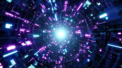 Thin Light Technology Pattern Tunnel VJ Background