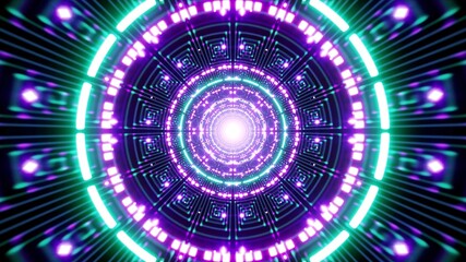 Traditional Pattern Tiles Neon Video Jockey Background