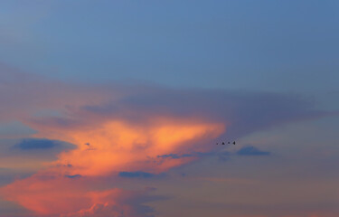 Sky and clouds after sunset,twilight sky background.