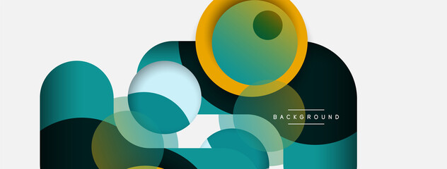 Creative geometric wallpaper. Minimal abstract background. Circles composition vector illustration for wallpaper banner background or landing page