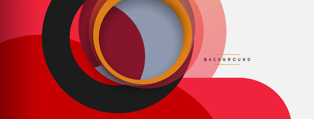 Fototapeta premium Vector round shapes circles minimal geometric background. Vector illustration for wallpaper banner background or landing page