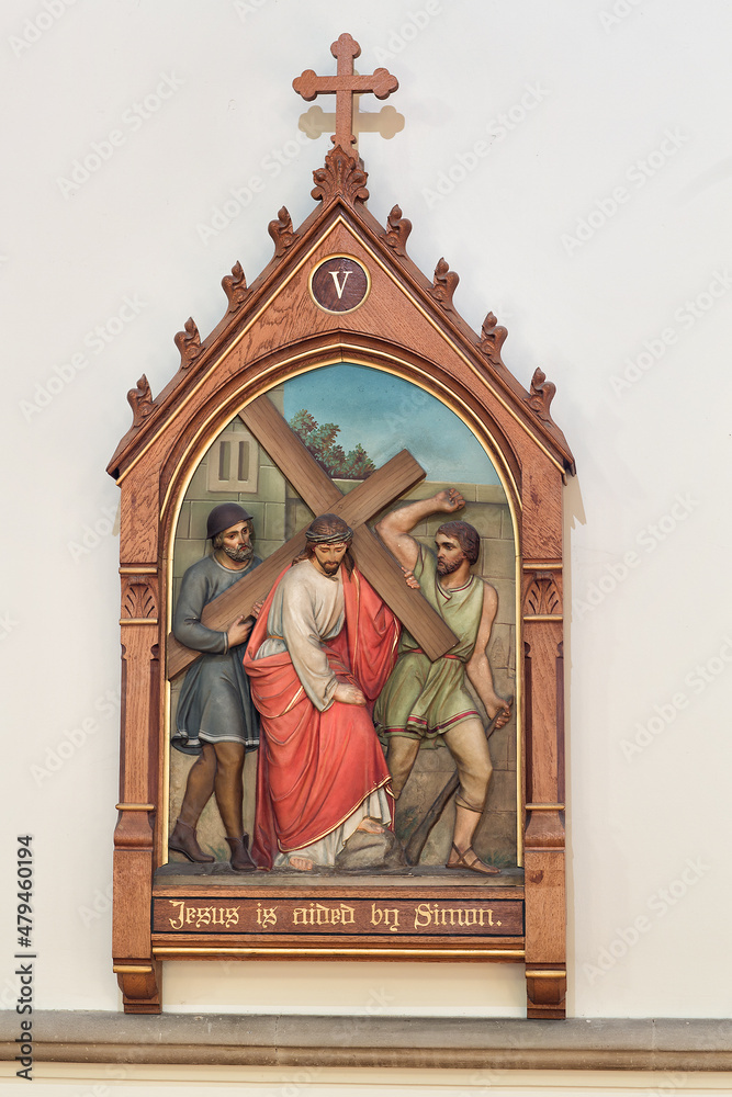 Wall mural Panel depicting one of the stages of the Stations of the Cross