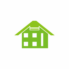 plus medical house simple geometric green logo vector