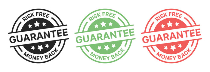 Guarantee stamp. Risk free money back seal
