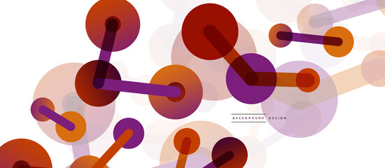 Abstract background. Round dots connected by lines. Trendy techno business template for wallpaper, banner, background or landing