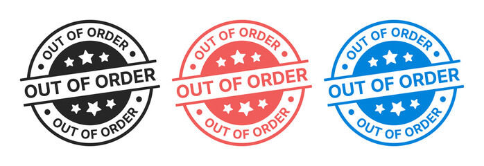 Out of order badge vector sign.