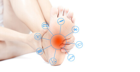 foot pain of the elderly.Symptoms of peripheral neuropathy..Most symptoms are numbness in the fingertips and foot.