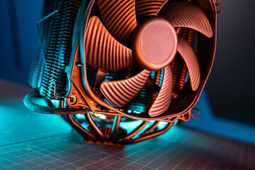 Computer fan. Processor cooling system