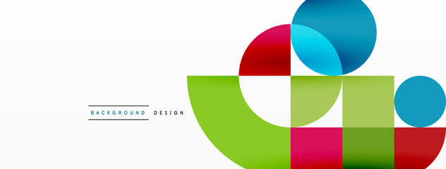 Obraz premium Beautiful abstract background. Circles, triangle shapes, and squares. Minimal geometric template for wallpaper, banner, background or landing