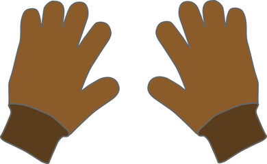 茶色のシンプルな手袋