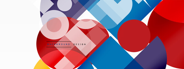 Obraz premium Beautiful abstract background. Circles, triangle shapes, and squares. Minimal geometric template for wallpaper, banner, background or landing