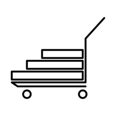 Trolley flat icon. Outline trolley illustration