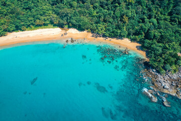 Aerial view of Laem Singh beach in Phuket, Thailand